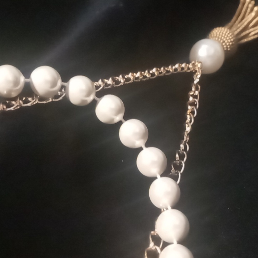 Marleylilly tassel & pearl beaded necklace. 2 necklaces layered nwt - Picture 8 of 8